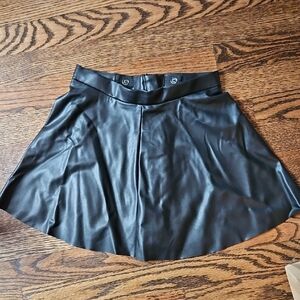 H&M Black Faux Leather Skirt
